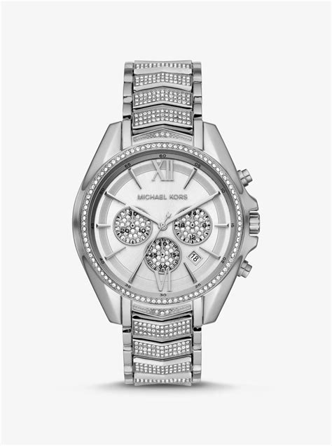 michael kors oversized silver-tone watch|michael kors women's oversized watches.